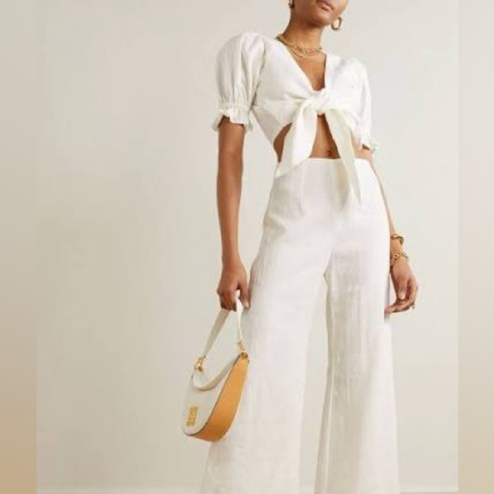 REVOLVE | Faithfull the Brand | Jamais Wrap Top white linen - Picture 6 of 14